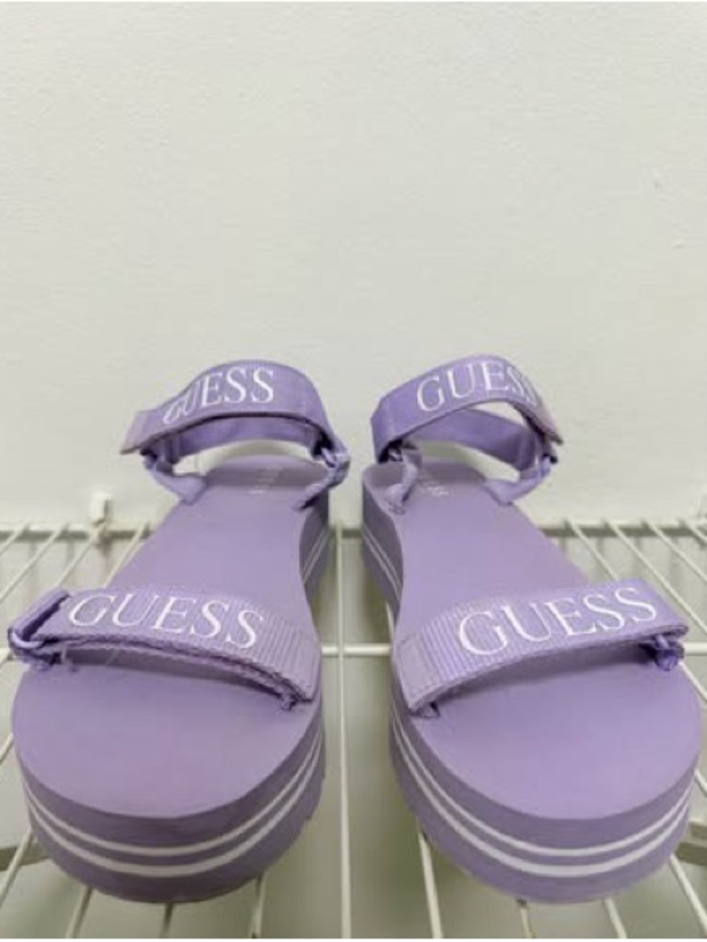 GUESS Lilac Platform Sandals with Logo Straps